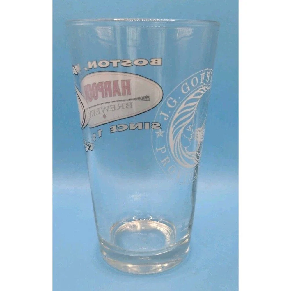 HARPOON VINTAGE BEER PINT GLASS ANNIVERSARY 1987 J.G. Goff's Pub Prov. RI